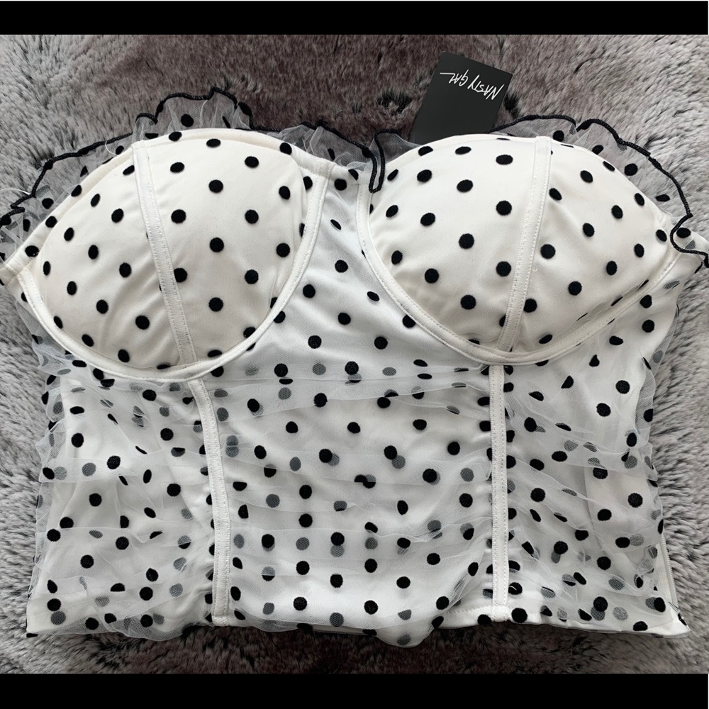Polka Dot Cup Detail Bodice
